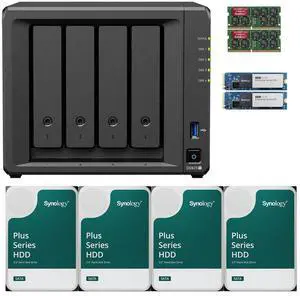 Synology DS925+ Quad-Core 4-Bay NAS with 16GB RAM and 64TB (4 x 16TB) of Synology Plus Drives and 3.2TB (2 x 1.6TB) Synology Cache Fully Assembled and Tested By CustomTechSales