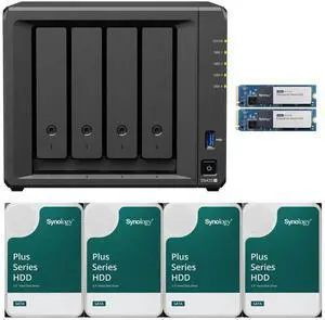 Synology DS425+ Intel 4-Bay NAS with 2GB RAM and 24TB (4 x 6TB) of Synology Plus Drives and 3.2TB (2 x 1.6TB) Synology Cache Fully Assembled and Tested By CustomTechSales