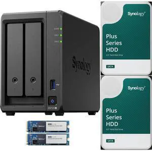 Synology DS725+ Dual-Core 2-Bay NAS with 4GB RAM and 4TB (2 x 2TB) of Synology Plus Drives and 3.2TB (2 x 1.6TB) Synology Cache Fully Assembled and Tested By CustomTechSales Synology DS725+ Dual-Core 2-Bay NAS with 4GB RAM and 4TB (2 x 2TB) of Synology Plus Drives and 3.2TB (2 x 1.6TB) Synology Cache Fully Assembled and Tested By CustomTechSales