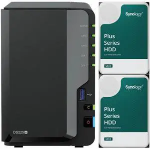 Synology DS225+ Intel 2-Bay NAS with 2GB RAM and 24TB (2 x 12TB) of Synology Plus Drives Fully Assembled and Tested By CustomTechSales Synology DS225+ Intel 2-Bay NAS with 2GB RAM and 24TB (2 x 12TB) of Synology Plus Drives Fully Assembled and Tested By CustomTechSales