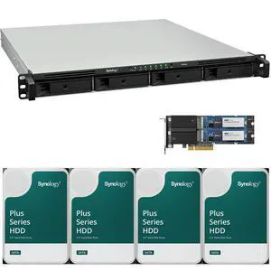 Synology RS826+ AMD Ryzen V1500B 4-Bay NAS 4GB RAM, 1.6TB(2x800GB) Cache, and 64TB (4 x 16TB) of Synology Plus NAS Drives Fully Assembled and Tested By CustomTechSales Synology RS826+ AMD Ryzen V1500B 4-Bay NAS 4GB RAM, 1.6TB(2x800GB) Cache, and 64TB (4 x 16TB) of Synology Plus NAS Drives Fully Assembled and Tested By CustomTechSales
