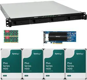 Synology RS826RP+ AMD Ryzen V1500B 4-Bay NAS 32GB RAM, a 2-Port 10GbE Adapter, and 32TB (4 x 8TB) of Synology Plus NAS Drives Fully Assembled and Tested By CustomTechSales Synology RS826RP+ AMD Ryzen V1500B 4-Bay NAS 32GB RAM, a 2-Port 10GbE Adapter, and 32TB (4 x 8TB) of Synology Plus NAS Drives Fully Assembled and Tested By CustomTechSales