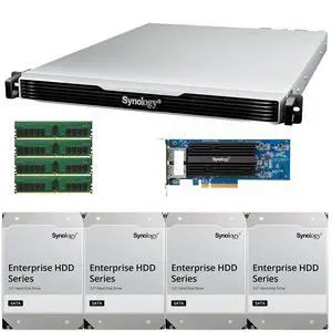 Synology RS1626xs+ Intel Xeon D-1726 4-Bay NAS 64GB RAM, a 2-Port 10GbE Adapter, and 80TB (4 x 20TB) of Synology Enterprise NAS Drives Fully Assembled and Tested By CustomTechSales Synology RS1626xs+ Intel Xeon D-1726 4-Bay NAS 64GB RAM, a 2-Port 10GbE Adapter, and 80TB (4 x 20TB) of Synology Enterprise NAS Drives Fully Assembled and Tested By CustomTechSales