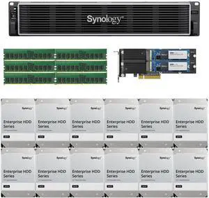 Synology RS3626xs Intel Xeon D-1726 12-Bay NAS 48GB RAM, 1.6TB(2x800GB) Cache, and 192TB (12 x 16TB) of Synology Enterprise NAS Drives Fully Assembled and Tested By CustomTechSales Synology RS3626xs Intel Xeon D-1726 12-Bay NAS 48GB RAM, 1.6TB(2x800GB) Cache, and 192TB (12 x 16TB) of Synology Enterprise NAS Drives Fully Assembled and Tested By CustomTechSales