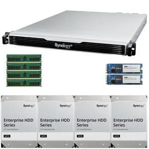 Synology RS1626xs+ Intel Xeon D-1726 4-Bay NAS 64GB RAM, 3.2TB(2x1.6TB) Cache, and 96TB (4 x 24TB) of Synology Enterprise NAS Drives Fully Assembled and Tested By CustomTechSales Synology RS1626xs+ Intel Xeon D-1726 4-Bay NAS 64GB RAM, 3.2TB(2x1.6TB) Cache, and 96TB (4 x 24TB) of Synology Enterprise NAS Drives Fully Assembled and Tested By CustomTechSales