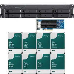 Synology RS1226+ AMD Ryzen V1500B 8-Bay NAS 4GB RAM, a 2-Port 25GbE Adapter, and 160TB (8 x 20TB) of Synology Plus NAS Drives Fully Assembled and Tested By CustomTechSales Synology RS1226+ AMD Ryzen V1500B 8-Bay NAS 4GB RAM, a 2-Port 25GbE Adapter, and 160TB (8 x 20TB) of Synology Plus NAS Drives Fully Assembled and Tested By CustomTechSales