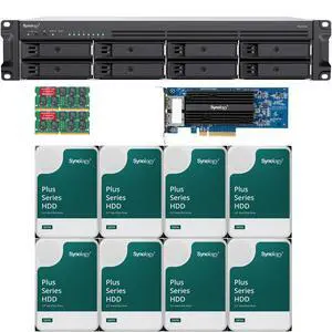 Synology RS1226+ AMD Ryzen V1500B 8-Bay NAS 8GB RAM, a 2-Port 25GbE Adapter, and 48TB (8 x 6TB) of Synology Plus NAS Drives Fully Assembled and Tested By CustomTechSales Synology RS1226+ AMD Ryzen V1500B 8-Bay NAS 8GB RAM, a 2-Port 25GbE Adapter, and 48TB (8 x 6TB) of Synology Plus NAS Drives Fully Assembled and Tested By CustomTechSales