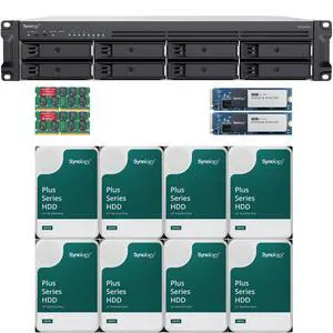 Synology RS1226rp+ AMD Ryzen V1500B 8-Bay NAS 16GB RAM, 3.2TB(2x1.6TB) Cache, and 96TB (8 x 12TB) of Synology Plus NAS Drives Fully Assembled and Tested By CustomTechSales Synology RS1226rp+ AMD Ryzen V1500B 8-Bay NAS 16GB RAM, 3.2TB(2x1.6TB) Cache, and 96TB (8 x 12TB) of Synology Plus NAS Drives Fully Assembled and Tested By CustomTechSales