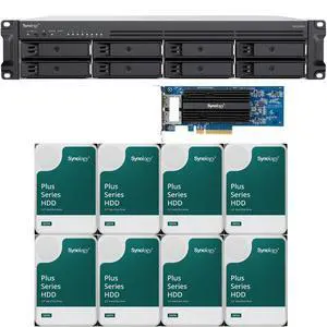 Synology RS1226rp+ AMD Ryzen V1500B 8-Bay NAS 4GB RAM, a 2-Port 25GbE Adapter, and 96TB (8 x 12TB) of Synology Plus NAS Drives Fully Assembled and Tested By CustomTechSales Synology RS1226rp+ AMD Ryzen V1500B 8-Bay NAS 4GB RAM, a 2-Port 25GbE Adapter, and 96TB (8 x 12TB) of Synology Plus NAS Drives Fully Assembled and Tested By CustomTechSales