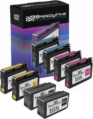 Speedy Inks - 8PK Compatible Replacement for HP 932XL 933XL 2x CN053AN Black 2x CN054AN Cyan 2x CN055AN Magenta 2x CN056AN Yellow HY Ink Cartridge Set for use in Officejet 6100 6600 6700