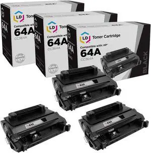 LD Products Compatible Toner Cartridge Replacement for HP 64A CC364A (Black, 3-Pack) for use in LaserJet: P4014dn, P4014n, P4015dn, P4015n, P4015tn, P4015x, P4515n, P4515tn, P4515x & P4515xm