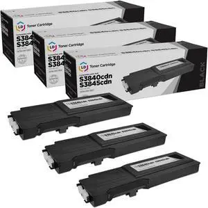 LD Compatible Toner Cartridge Replacement for Dell 593-BCBC 1KTWP Extra High Yield (Black, 3-Pack) Compatible with the following printer models Color Laser MFP S3845cdn S3840cdn
