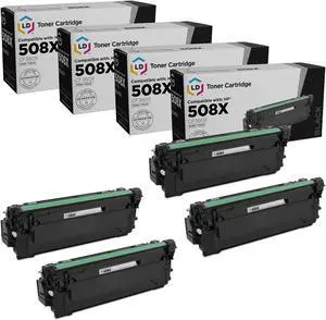 LD Products Compatible Toner Cartridge Replacement for HP 508X CF360X High Yield (Black, 4-Pack)