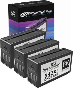 Speedy Inks Remanufactured Ink Cartridge Replacement for HP 932XL CN053AN High Yield (Black, 3 Cartridge Pack) for use in OfficeJet 6100, 6600, 6700, 7110 ePrinter, 7610 Speedy Inks Remanufactured Ink Cartridge Replacement for HP 932XL CN053AN High Yield (Black, 3 Cartridge Pack) for use in OfficeJet 6100, 6600, 6700, 7110 ePrinter, 7610