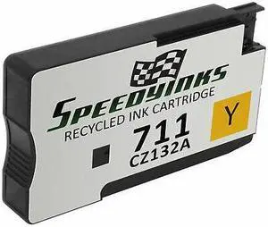 SPEEDYINKS Remanufactured Ink Cartridge Replacement for HP 711 (Single Yellow) Compatible with HP DesignJet: T120, T125, T130, T520, T525 24In, T525 36In, T530 24In, T530 36In