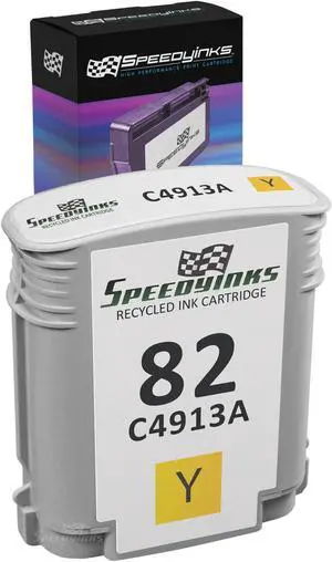 Speedy Inks Remanufactured Ink Cartridge Replacement for HP 82 C4913A (Yellow) Compatible with HP DesignJet 10PS 20PS 50PS 500 500PS 800 800PS 120 120NR 510 815MFP 820MFP Copier cc800ps