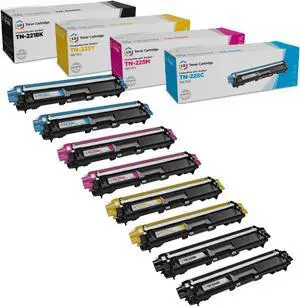 LD Products Compatible Toner Cartridge Replacements for Brother TN221 & TN225 High Yield Bulk Set: 2 TN221BK Black, 2 TN225C Cyan, 2 TN225M Magenta, 2 TN225Y Yellow