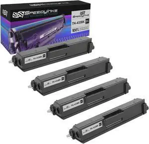 SPEEDYINKS Compatible Toner Cartridge Replacement for Brother TN433BK High Yield (Black, 4-Pack) For use in HL-L8260CDW, HL-L8360CDW, HL-L8360CDWT, HL-L9310CDW, MFC-L8610CDW, MFC-L9570CDWT