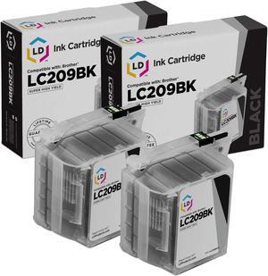 LD Compatible Ink Cartridge Replacement for Brother LC209BK Super High Yield (Black, 2-Pack)