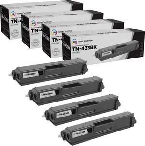 LD Products Compatible Toner Cartridge Replacement for Brother TN433BK High Yield (Black, 4-Pack)
