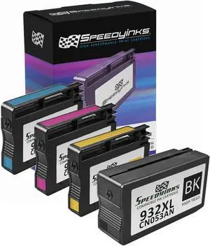 Speedy Inks Remanufactured Ink Cartridge Replacement for HP 932XL & HP 933XL High Yield (Black, Cyan, Magenta, Yellow, 4-Pack) Compatible with OfficeJet 6100 6600 6700 7110 7510 7610 7612 7620