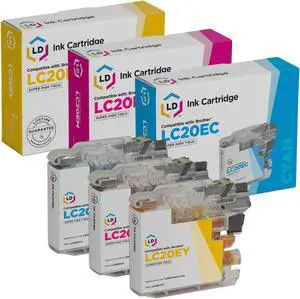 LD Products Compatible Ink Cartridge Replacement for Brother LC20E Super High Yield (Cyan, Magenta, Yellow, 3-Pack)