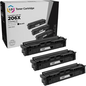 LD Products Compatible Toner Cartridge Replacement for HP 206X W2110X High Yield (Black, 3-Pack)
