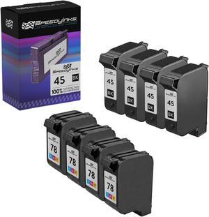 SPEEDYINKS Replacement for HP 45 51645A & HP 78 C6578DN Ink Cartridges (4 Black, 4 Color, 8-Pack)