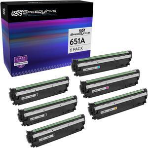 Speedy Inks - 6PK Set Compatible Replacement for HP 651A /  HP651A / 3x CE340A Black 1x CE341A Cyan, CE343A Magenta, & CE342A Yellow Laser Toner Cartridges