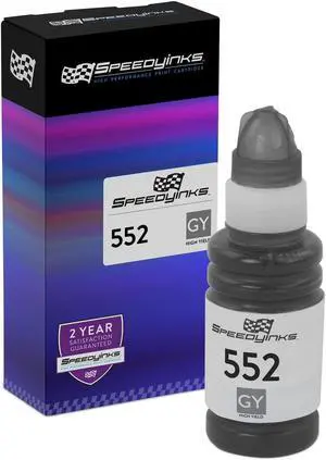 Speedy Inks Compatible Ink Bottle Replacement for 552 T552 T552520-S High Yield (Gray) Compatible with the following Epson Printer Model ET-8550, Epson ET-8500