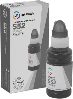 LD Products Compatible Replacement for Epson 552 / T552 / T552520-S High Yield Gray Ink Bottle for use in ET-8500 & ET-8550