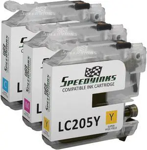 Speedy Inks Compatible Ink Cartridge Replacement for Brother LC205 Super High Yield (1 Cyan, 1 Magenta, 1 Yellow, 3-Pack)
