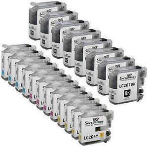 Speedy Inks - Compatible Brother LC205 LC207 Super HY Set 20pk 8x LC207BK 4x LC205C 4x LC205M 4x LC205Y