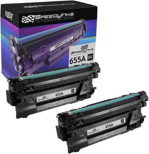 Speedy Inks Compatible Toner Cartridge Replacements for HP 655A CF450A (Black, 2-Pack) Compatible with the following HP Printer Model HP Color LaserJet M653dh