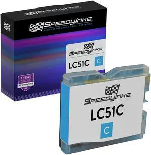 Speedy Inks Compatible Ink Cartridge Replacement for Brother LC51 (Cyan) Compatible with Brother MFC-240C DCP-130c MFC-440CN Intellifax 2480C Intellifax 1860C MFC-5460CN MFC-5860CN MFC-3360C