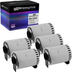 Speedy Inks Compatible Paper Tape Roll Replacement for Brother DK-2243 4 in. x 100 ft. (White, 5-Pack) Compatible with the following Brother Printer Model P-Touch QL-1050