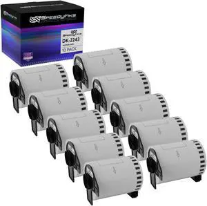 Speedy Inks Compatible Paper Tape Replacement for Brother DK-2243 4 in x 100 ft (White, 10-Pack) Compatible with the following Brother Printer Model P-Touch QL-1050