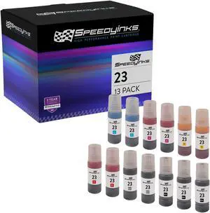 Speedy Inks Compatible Ink Bottle Replacements for Canon 23 GI-23 (3 Black, 2 Cyan, 2 Magenta, 2 Yellow, 2 Red, 2 Gray, 13-Pack)