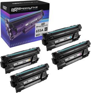 Speedy Inks Compatible Toner Cartridge Replacements for HP 655A (Black, Cyan, Magenta, Yellow, 4-Pack) Compatible with HP Printer Model HP Color LaserJet M653dh