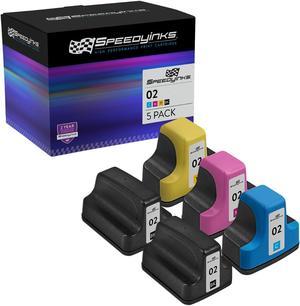 SPEEDYINKS Remanufactured Replacements for HP 02 Ink Cartridges with Smart Chip use for Photosmart C5180 C6180 C6280 C7250 C7280 C8180 D6160 D7145 D7155 (2 Black, 1 Cyan, 1 Magenta, 1 5-Pack)