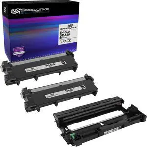 SpeedyInks Compatible Toner and Drum Replacement for Brother TN660 & DR630 (2 Toner, 1 Drum, 3-Pack) Compatible with Brother HL-L2260D L2300D L2320D L2340DW DCP-L2520DW DCP-L2540DW D