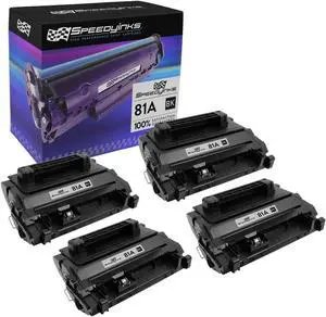 SPEEDYINKS Compatible Toner Cartridge Replacement for HP 81A CF281A Laserjet Enterprise Flow MFP M630z M604dn M604n M605dh M605dn M605n M605x M606dn M606x M630dn M630f M630h M630 (Black, 4-Pack)