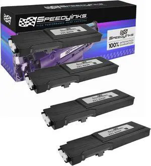 SPEEDYINKS Compatible Toner Cartridge Replacement for 331-8429 W8D60 Extra High Yield Dell Color Laser C3760 C3765 C3760dn C3760n C3765dnf Printers (Black, 4-Pack)