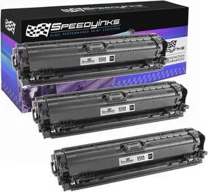 Speedy Inks - 3PK Compatible Replacement for HP 650A / HP650A / CE270A Black Laser Toner Cartridge For use in Color LaserJet Enterprise CP5525, CP5525dn, CP5525n, CP5525xh, M750dn, M750n, M750xh