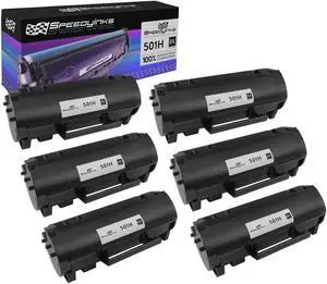 SPEEDYINKS Compatible Toner Cartridge Replacement for Lexmark 501H 50F1H00 High Yield (Black, 6-Pack)
