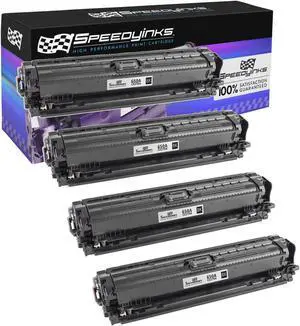 Speedy Inks - 4PK Compatible Replacement for HP 650A / HP650A / CE270A Black Laser Toner Cartridge For use in Color LaserJet Enterprise CP5525, CP5525dn, CP5525n, CP5525xh, M750dn, M750n, M750xh