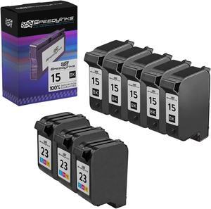 Speedy Inks - 8PK Remanufactured Replacement for HP 15 C6615DN & HP 23 C1823D Ink Cartridge Set: 5 Black 3 Color