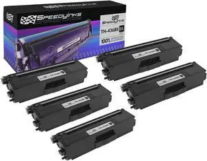 SPEEDYINKS Compatible Toner Cartridge Replacements for Brother TN-436 TN436 TN436BK TN433 TN431 Super High Yield (Black, 5-Pack) HL-L8360CDW, HL-L8360CDWT, HL-L9310CDW, HL-L9310CDWTT, MFC-L8900CDW