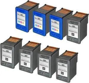 SPEEDYINKS Remanufactured Ink Cartridge Replacement for HP 56 and HP 57 (5 Black, 3 Color, 8-Pack) Compatible with HP PSC 1312 1315 1317 1318 1340 1350 1355 2100 210
