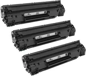 SPEEDYINKS Remanufactured Compatible Replacement for HP 36A Black Toner Cartridge for use in printers: M1522n MFP, M1522nf MFP, P1505 & P1505n (3-Packs)